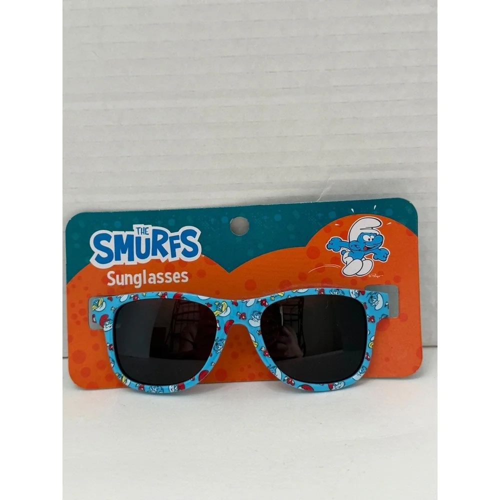 The Smurfs Sunglasses Blue Character Print Kids Wayfarer Style Peyo New